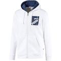 PUMA Men's Big Logo Full Zip Hoodie Sweatshirt, White, S
