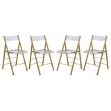 Menno Modern Acrylic Gold Base Folding Chair (Set of 4) - LeisureMod MFG15CL4