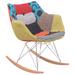 Willow Patchwork Fabric Eiffel Rocking Chair - LeisureMod WR24FC