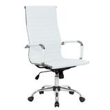 Harris High-Back Ribbed Design Leatherette Office Chair - LeisureMod HOT19WL