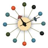 Concordia Modern Design Round Colorful Balls Silent Non-Ticking Wall Clock - LeisureMod VCL13M