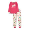 Hatley Mädchen Long Sleeve Appliqué Pajama Set Pyjamaset, I Moose Be Dreaming-Moose, 6 Jahre