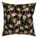 Chatham Wreath Floral Pillow - Black - Grandin Road