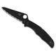 Spyderco Pacific Salt 2 Folding Knife 3.78in H-1 FRN Serrated Black C91SBBK2