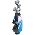 MacGregor Golf Junior Boys DCT3000 Premium Golf Club & Stand Bag Package Set, Light Blue/White, Left Hand 9-12 Years