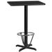 24'' x 30'' Rectangular Black Laminate Table Top with 22'' x 22'' Bar Height Table Base and Foot Ring - Flash Furniture XU-BLKTB-2430-T2222B-3CFR-GG