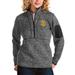 Women's Antigua Heather Charcoal San Diego Padres Fortune Half-Zip Pullover Jacket