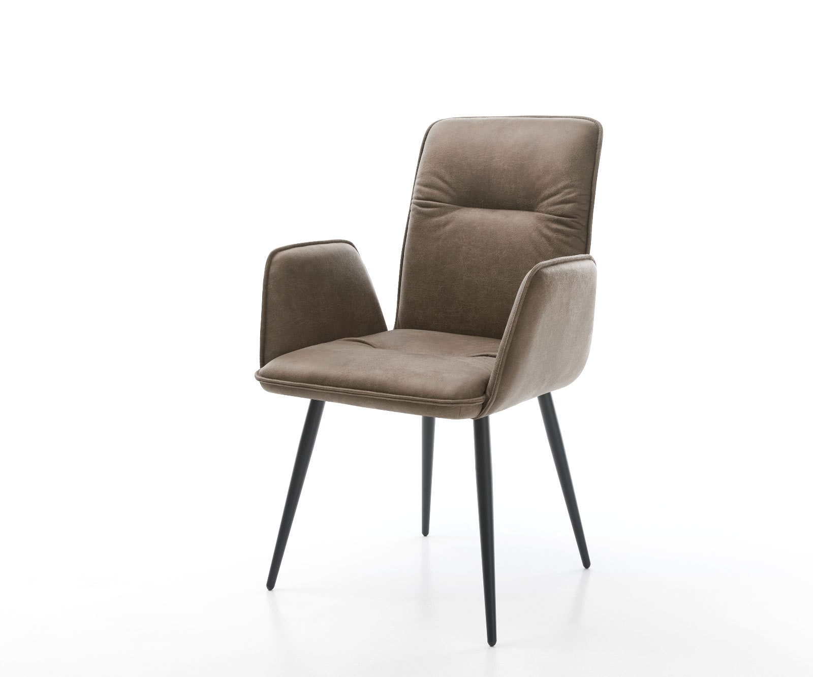 DELIFE Esszimmerstuhl Vinja-Flex Mikrofaser Taupe Vintage 4-Fuß konisch Schwarz, Esszimmerstühle Image