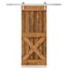 Barn Door - Calhome Paneled Wood & Metal Barn Door w/ Installation Hardware Kit Wood in White | 84 H x 36 W in | Wayfair TSQ03-SS+DOOR-011B-36