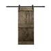 Barn Door - Calhome Paneled Wood Mid-Bar Series Diy Barn Door w/ Installation Hardware Kit Wood in Brown | 84 H x 30 W in | Wayfair