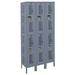 Hallowell Heavy Duty 2 Tier 3 Wide Gym Locker Metal in Gray/White/Brown | 78 H x 36 W x 12 D in | Wayfair U3228-2HV-A-HG