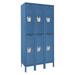 Hallowell Premium 2 - Tier 6 - Section Locker Metal in Blue/White/Brown | 78 H x 36 W x 18 D in | Wayfair U3288-2A-MB