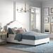 Kelly Clarkson Home Hallie Upholstered Low Profile Standard Bed Metal in White/Black/Brown | 54 H x 62 W x 83 D in | Wayfair