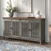 Kelly Clarkson Home Della 4 - Door Mirrored Accent Cabinet Wood in Brown | 36.5 H x 72 W x 17 D in | Wayfair 7E2DD395889A4E138711800154CBC936