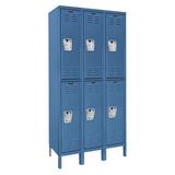 Hallowell Premium 2 - Tier 6 - Section Locker Metal in Blue/White | 78 H x 36 W x 12 D in | Wayfair U3228-2A-MB