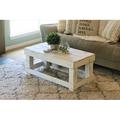 Rosecliff Heights Ladd Solid Wood Coffee Table Metal in White | 18 H x 40 W x 20 D in | Wayfair 00E84309DFF44964AB41412822C84AFC