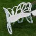 Gracie Oaks Whaley Aluminum Garden Outdoor Bench Metal in White | 35 H x 46 W x 27 D in | Wayfair FHBFB06-W