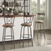 Andover Mills™ Basche Swivel Adjustable Height Bar Stool Upholstered/Metal in Brown/Red | 15 W x 19.68 D in | Wayfair