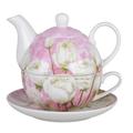 Grace's Tea Ware Rose Porcelain Tea for One Set Porcelain China/Ceramic in Pink | 6.4 H x 6.4 W x 5.8 D in | Wayfair S15306PNK-7