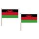 AZ FLAG STOCKFLAGGE Malawi ALT 45x30cm mit holzmast - 10 stück Malawi STOCKFAHNE 30 x 45 cm - flaggen
