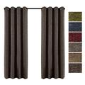 QINUO HOME 54" Drop Linen Blackout Curtains for Kitchen - Thermal Insulated Short Curtains for Bedroom, Dark Brown, Width 90" x Depth 54", Set of 2 Curtains Panels
