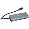 StarTech.com 4 Port USB C Hub (10Gbps) to 3x USB-A & 1x USB-C - 100W Power Delivery Passthrough Charging - Portable USB 3.1 Gen 2/USB 3.2 Gen 2 Type C Laptop Adapter - Works w/ TB3 (HB31C3A1CPD3)