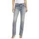 Silver Jeans Co. Damen Suki Curvy Fit High Rise Baby Bootcut Jeans, Light Wash Indigo, 33W x 33L