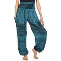 Lofbaz Haremshose Damen Boho Yogahose Pumphose Hippie Hose Kleidung Festival Outfit Sommerhose Leicht Sommer Hosen - Colourful 1 Light Blau 3XL Große Größen