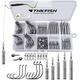 THKFISH Angelzubehör Set Gewichte Angeln Sinker Angeln Drop Shot Gewichte Angelgewichte Kit Drop Shot Rig Verrückte Offset Haken Rollende Wirbel Angeln schnappt C-Angelzubehör Set 103Stück