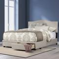 Hillsdale Furniture Kiley Queen Upholstered Adjustable Storage Bed, Fog - 2584-500