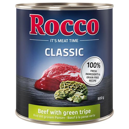 24 x 800g Classic Rind mit Grünem Pansen Rocco Hundefutter nass