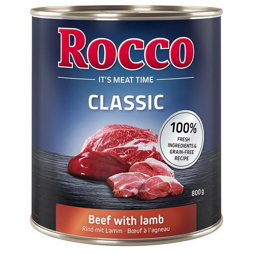 24 x 800g Classic Rind mit Lamm Rocco Hundefutter nass