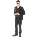 Vivaki 5pc Grey Check Boys Tweed Suit Boys Wedding, Blazer, Page Boy, Party Outfit, Boys Grey Suit (10/11 Years)