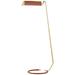 Holtsville Aged Brass and Saddle Leather LED Task Floor Lamp