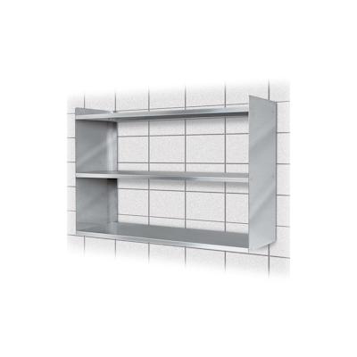 BRB Wandregal aus Edelstahl, BxTxH 1000 x 250 x 650 mm - 3 Regalböden Image