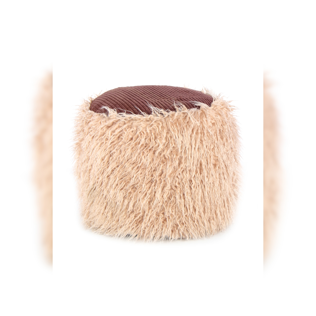 Kayoom Fellpouf Bobtail 125 Beige / Braun Image
