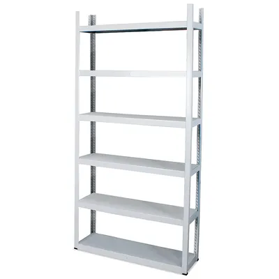 BRB Regal aus Stahlblech, Stecksystem, 6 Böden, Tragkraft 200kg/Boden, BxTxH 1000 x 300 x 2100 mm, lichtgrau Image