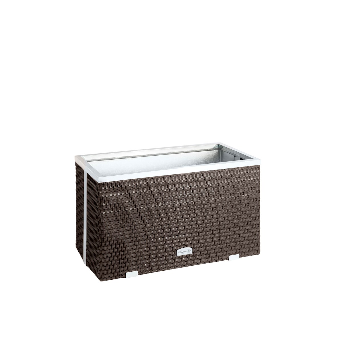 Wilk Rattan-Pflanzgefäß mit Alu-Beschlägen, 70x38x40cm, braun RD02 Image