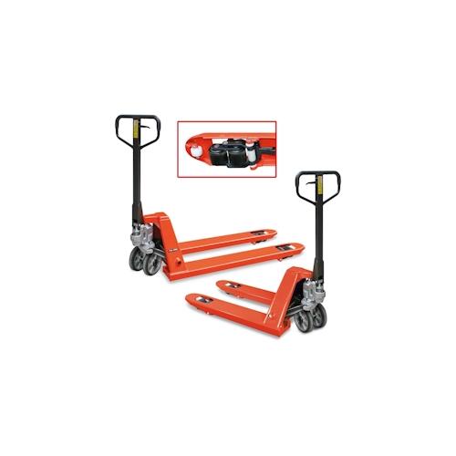 Set 2x Gabelhubwagen Tragkraft 2500 kg, 1x Hubwagen Gabellänge 1150 mm, 1x Hubwagen kurze Ausführung Gabellänge 800 mm