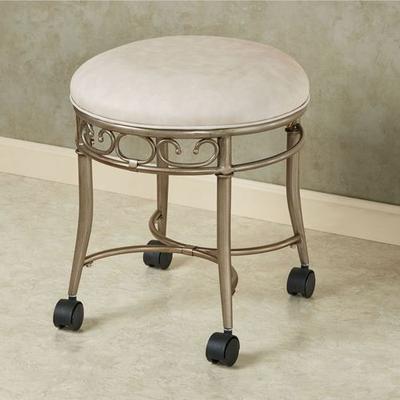 McClare Vanity Stool , Gilded Silver