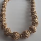 Anthropologie Jewelry | Anthropologie Low Tide Wrapped Beaded Necklace | Color: Gold/Tan | Size: Os