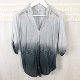 Anthropologie Tops | Anthro Tiny | Dip Dyed Eyelet Ombre Button Down M | Color: Blue | Size: M