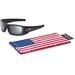 Oakley SI Fuel Cell Sunglasses Matte Black/US Flag Frame Grey Lens OO9096-38