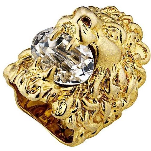 Gucci Löwenkopf-ring mit kristall