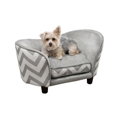 Enchanted Home Pet Snuggle Sofa Cat & Dog Bed w/Removable Cover, Grey Chevron, Small