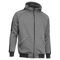 strongAnt Full Zip Hoodie for Men | Cool Heavyweight Fleece Hooded Sweatshirt | Mens Zip Up Winter Work Jumper | Made in EU - XXXL Grey/Black