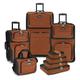 Travel Select Amsterdam Erweiterbares Rollgepäck, Orange/Abendrot im Zickzackmuster (Sunset Chevron), 4-Piece Set, 2-teiliges Set