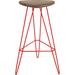 Tronk Design Madison Solid Wood Stool Wood/Metal in Red | 30 H x 18 W x 18 D in | Wayfair MAD_WAL_BAR_RD