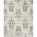 White 24 x 0.63 in Indoor Area Rug - Bungalow Rose Stafford Ikat Hand-Knotted Silver Area Rug Viscose, Cotton | 24 W x 0.63 D in | Wayfair