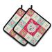 Caroline's Treasures Havanese Dog Love 2-Piece Potholder Set Polyester in Green/Red | 7.5 W in | Wayfair CK5208PTHD